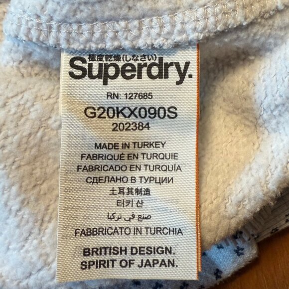 Superdry Hoodie‎ Sweatshirt - Light Gray with Navy Stars, Medium - Picture 8 of 12